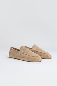 Suede Loafers Espadrilles - Beige