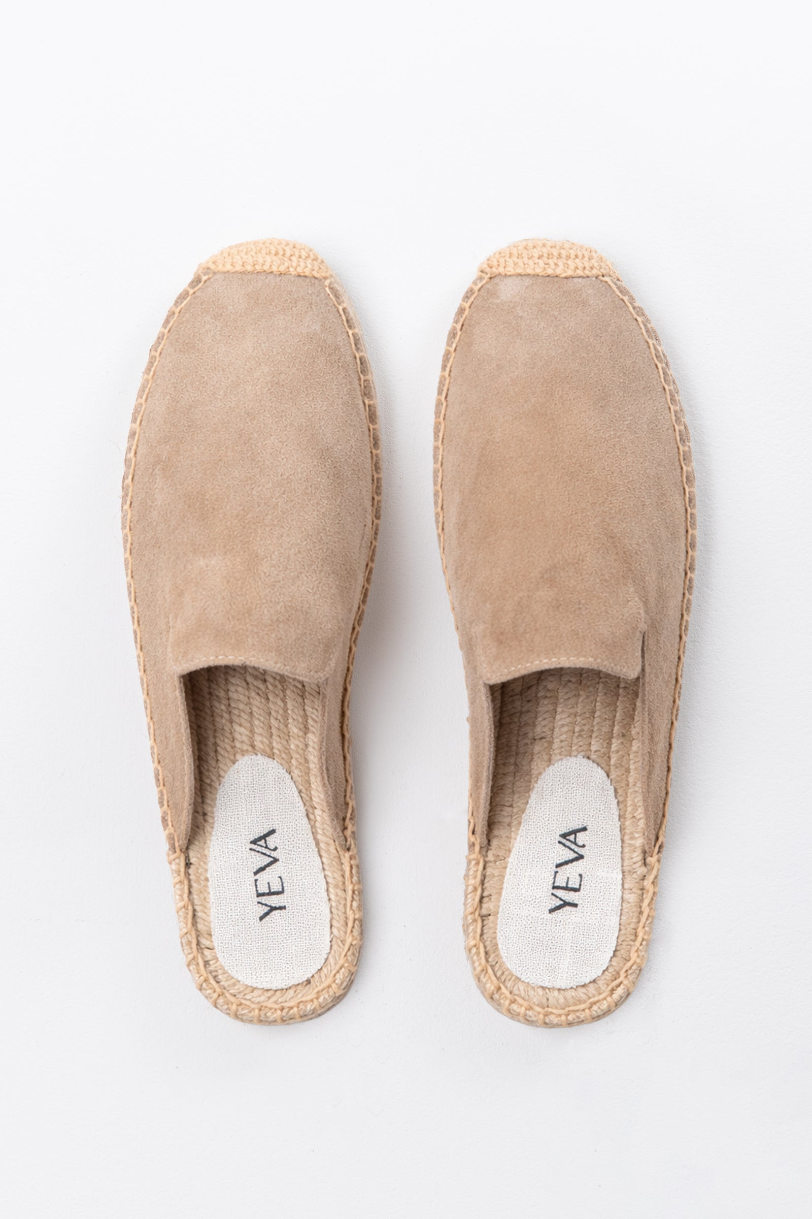 Suede Mules Espadrilles - Beige