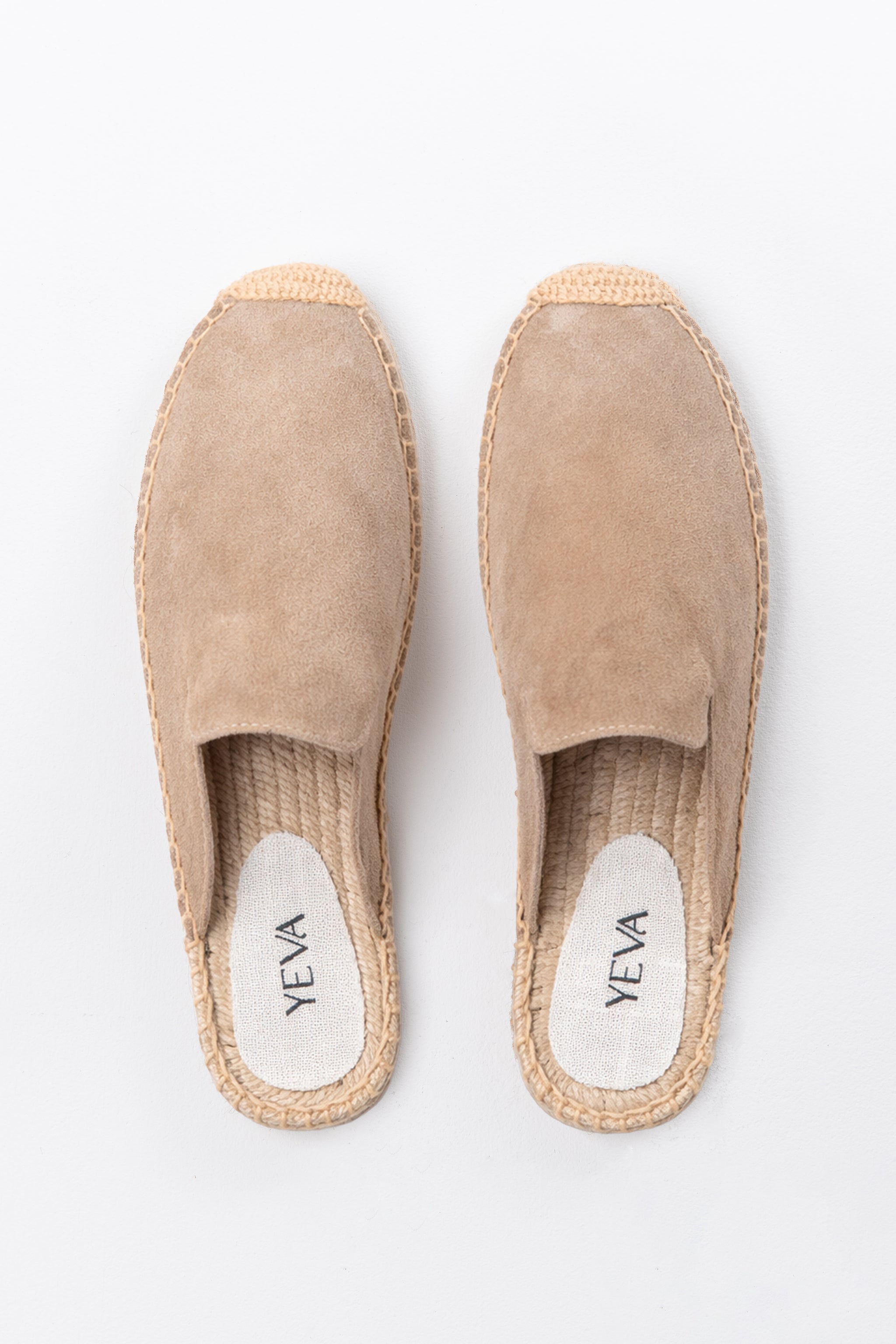 Suede Mules Espadrilles - Beige