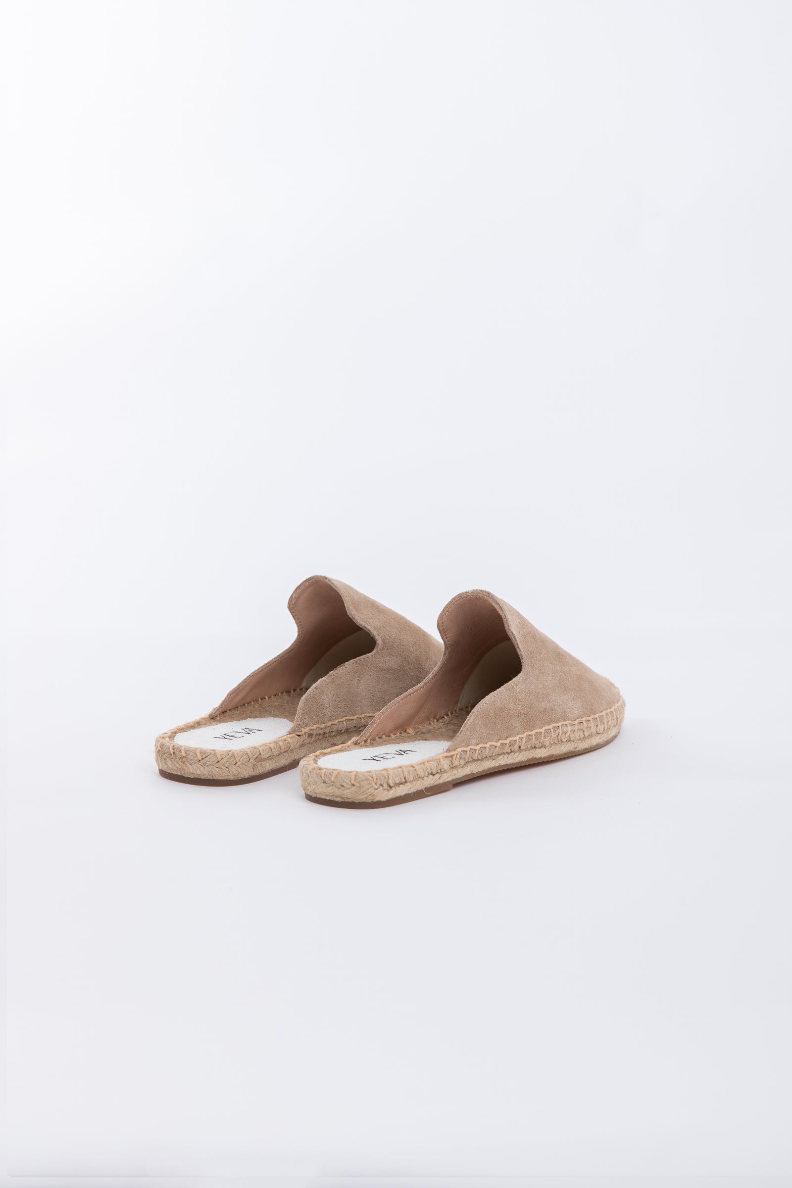 Suede Mules Espadrilles - Beige