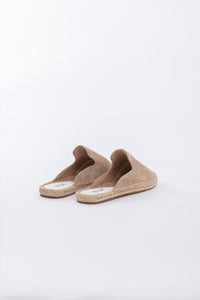Suede Mules Espadrilles - Beige