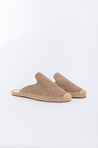 Suede Mules Espadrilles - Beige