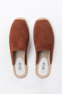 Suede Mules Espadrilles - Terracotta