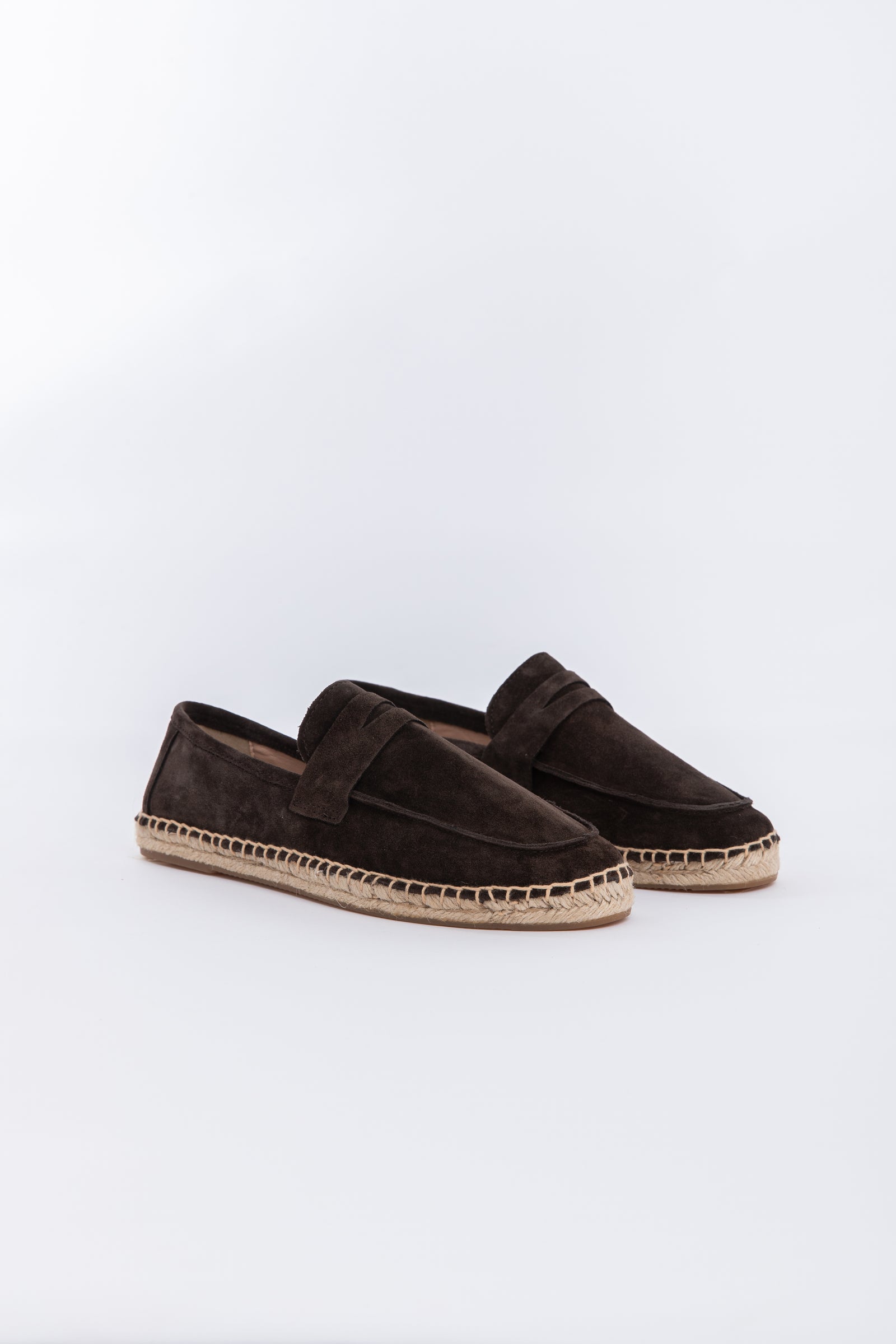Suede Loafers Espadrilles - Espresso