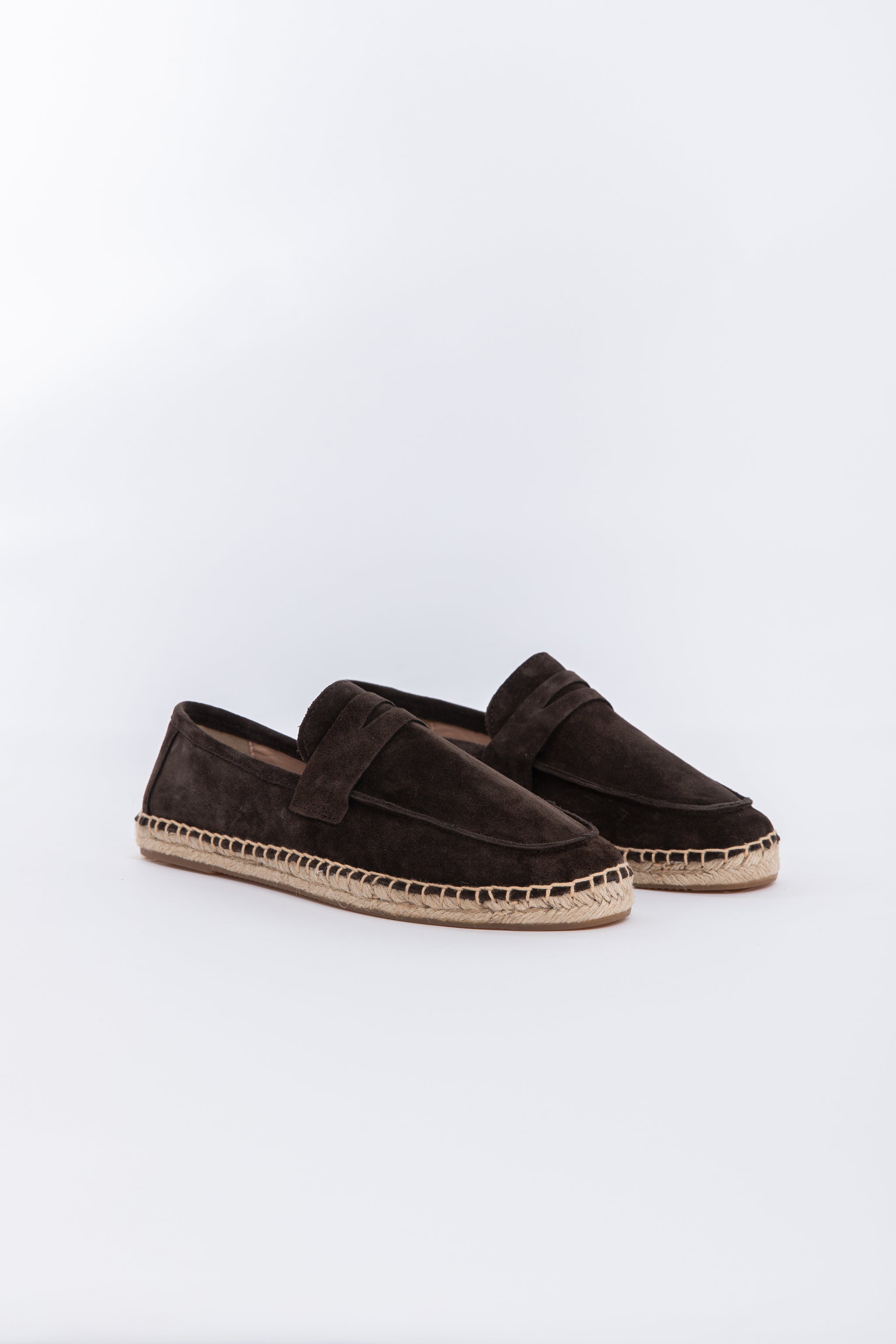 Suede Loafers Espadrilles - Espresso
