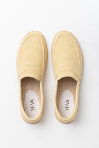 Suede Loafers Espadrilles - Butter Yellow