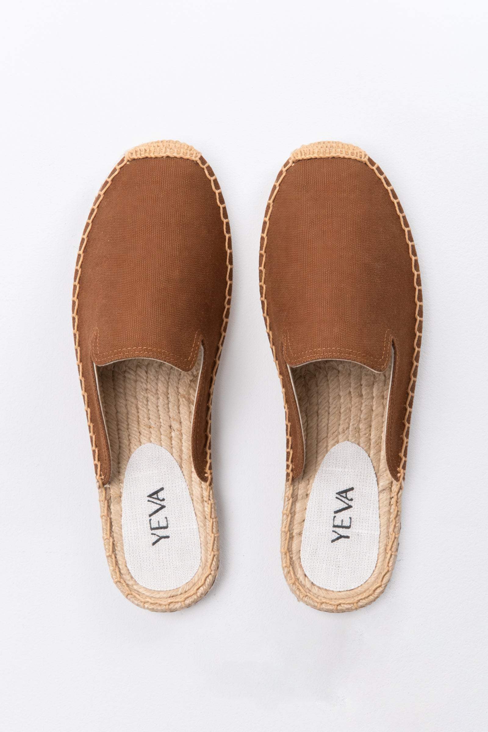 Canvas Mules Espadrilles - Brown