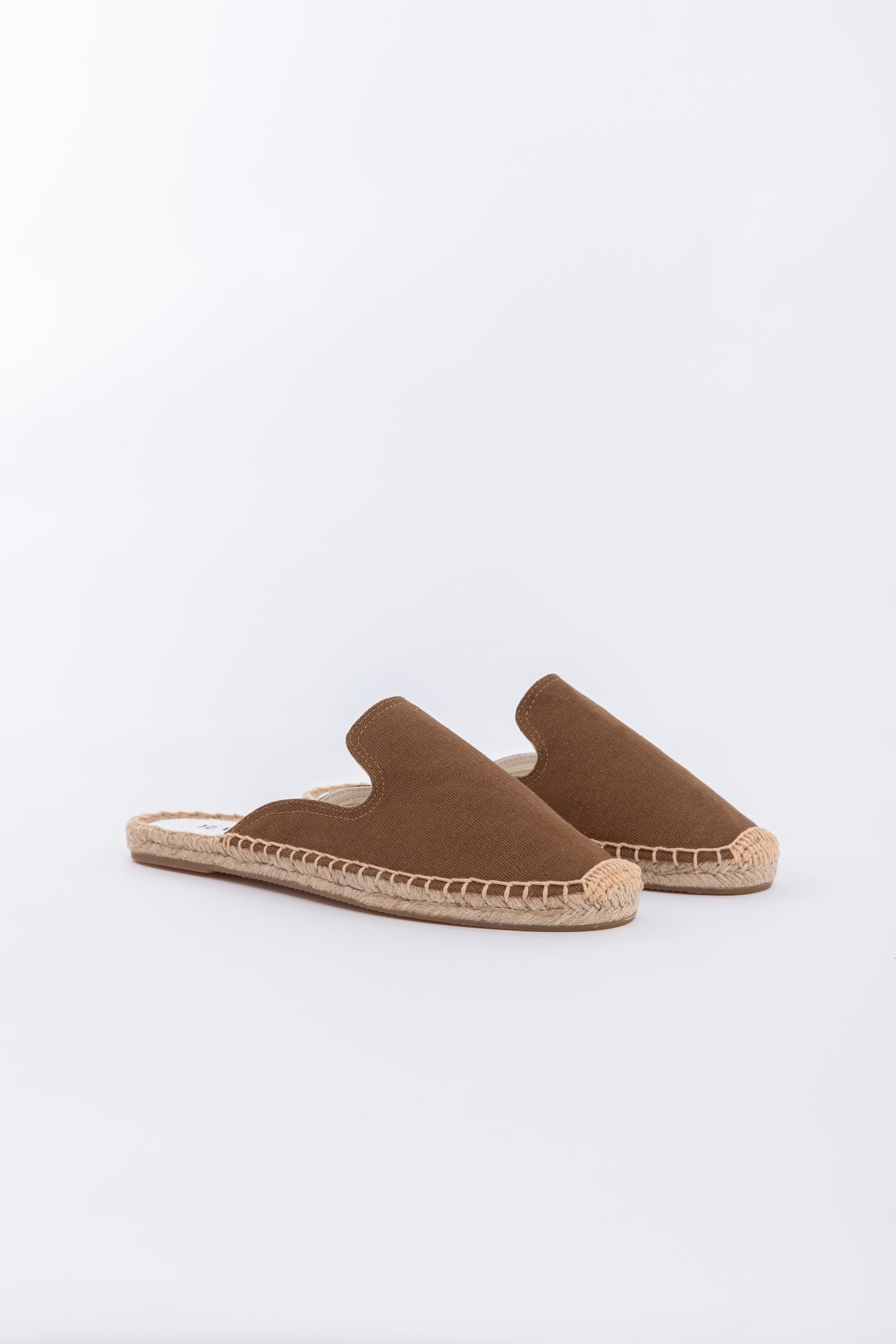 Canvas Mules Espadrilles - Brown