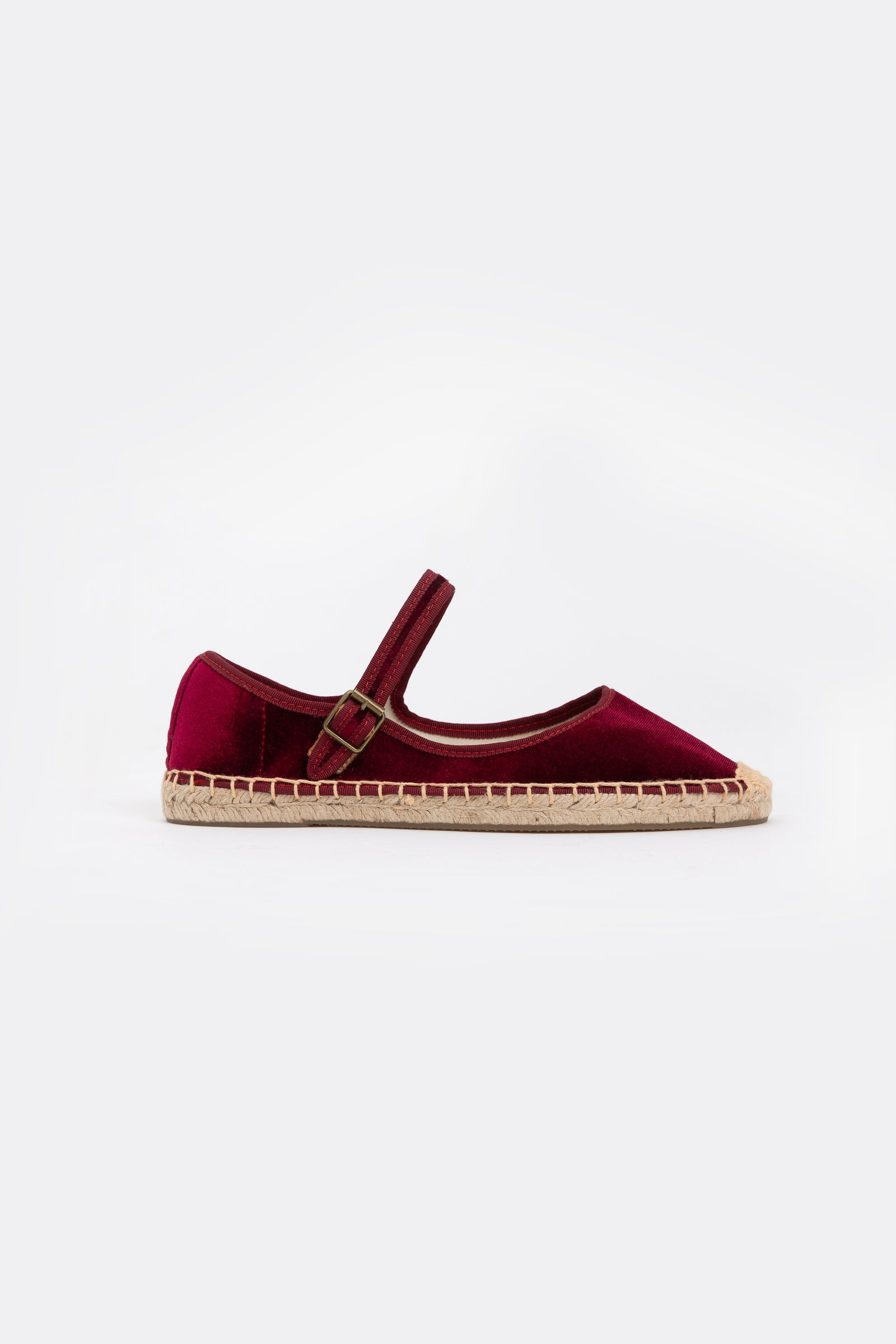 Ballerina Velvet Espadrilles - Red Wine