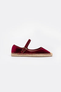 Ballerina Velvet Espadrilles - Red Wine