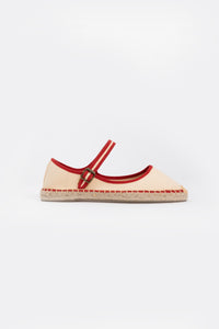 Ballerina Canvas Espadrilles - Ivory Rouge