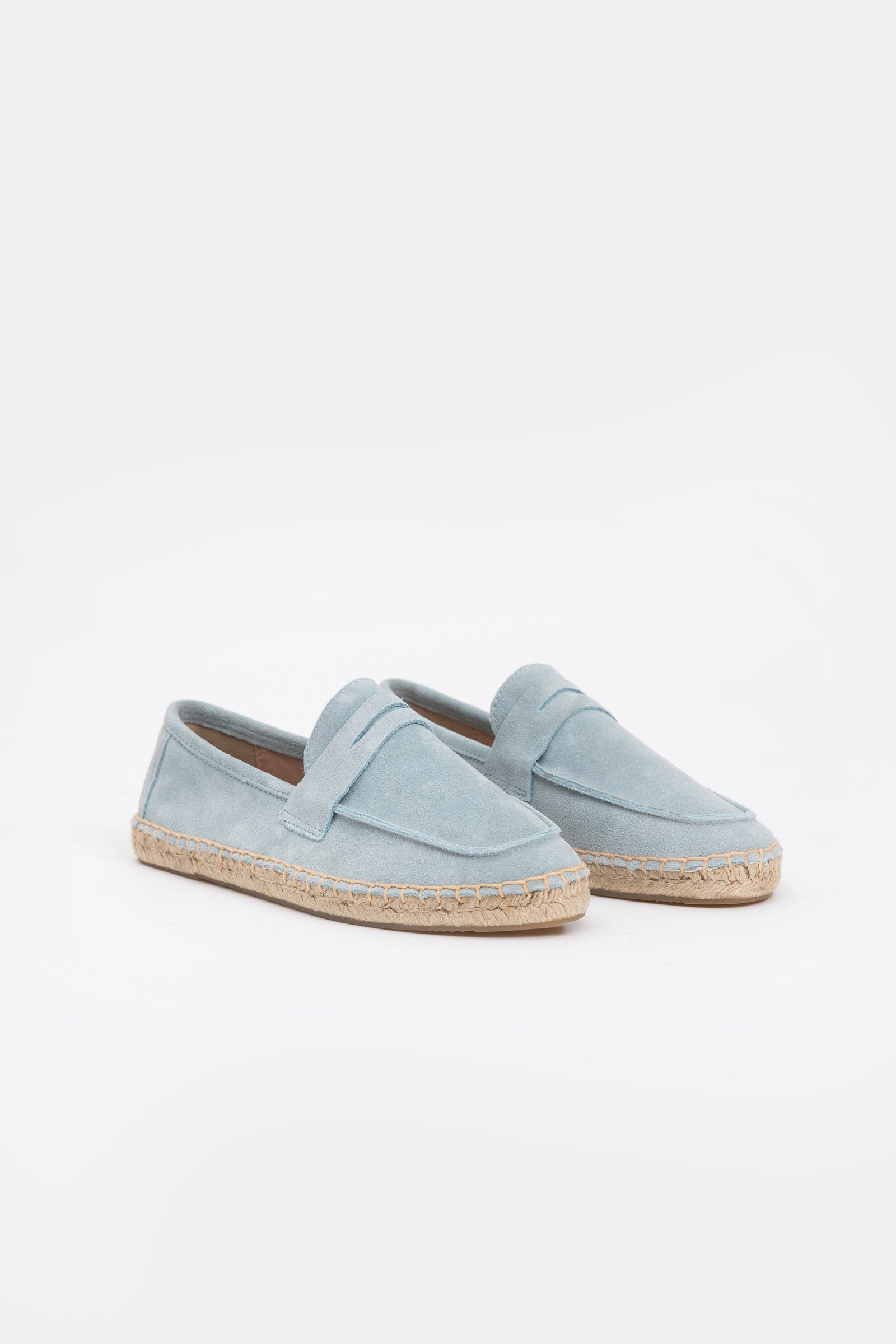 Suede Loafers Espadrilles - Powder Blue