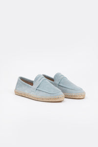 Suede Loafers Espadrilles - Powder Blue