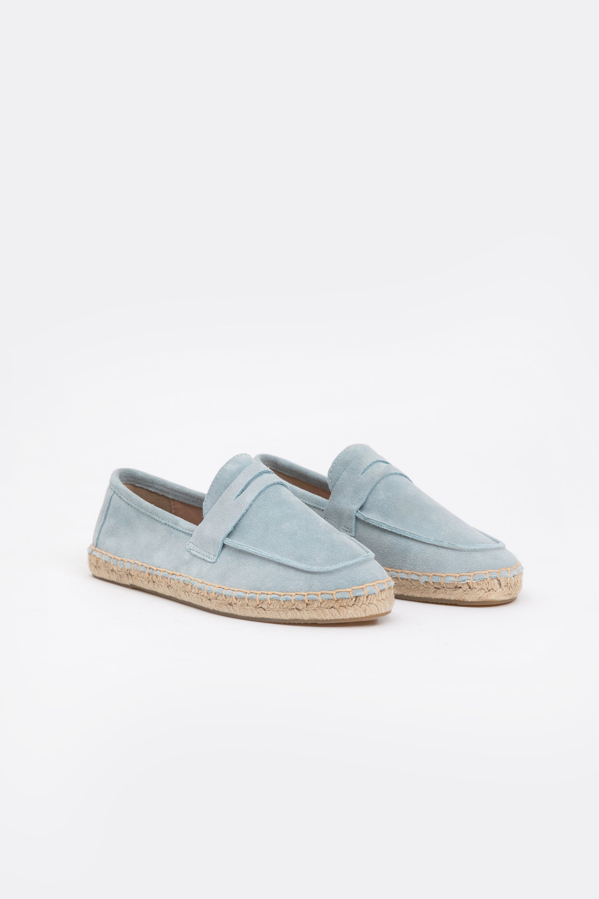 Suede Loafers Espadrilles - Powder Blue