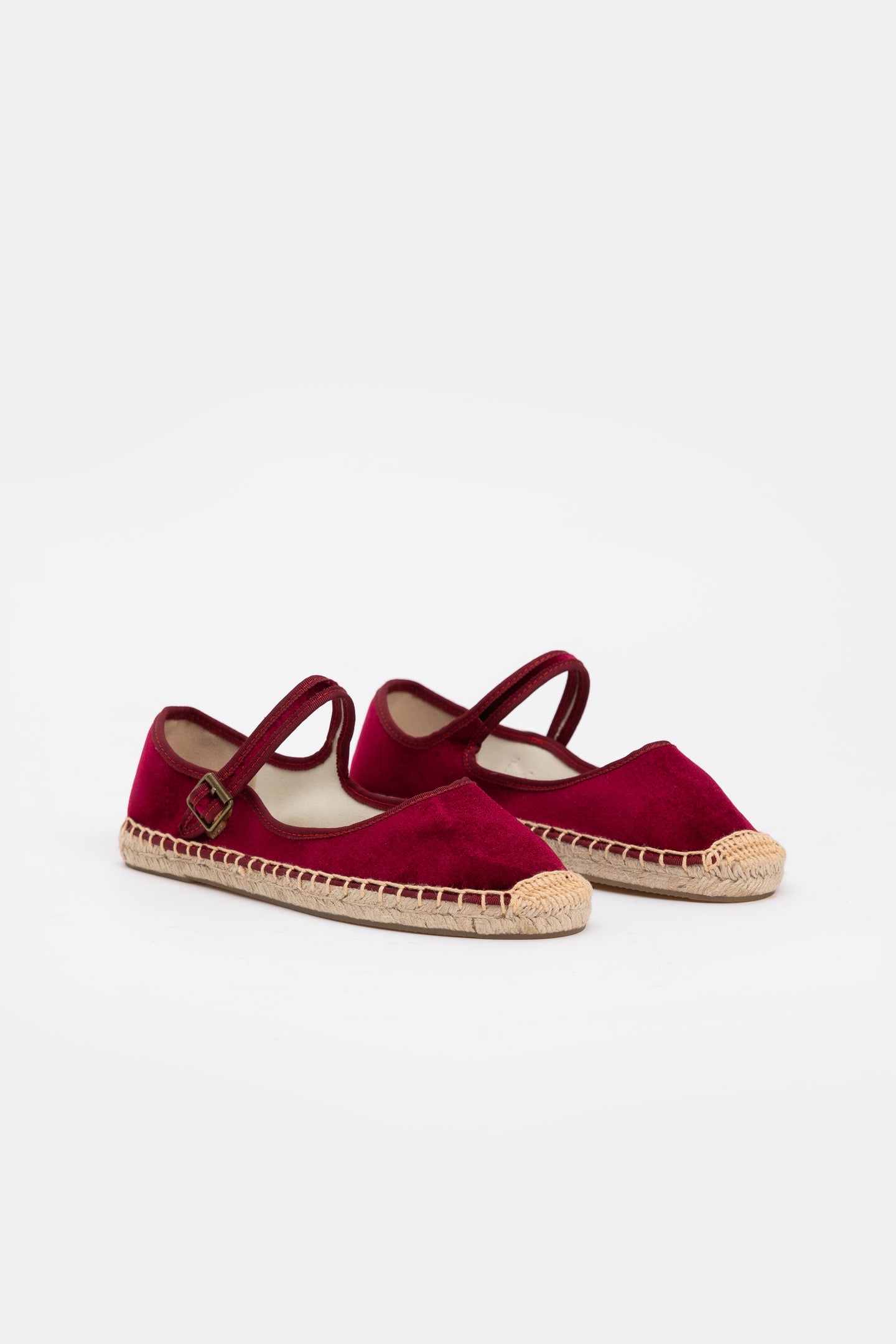 Ballerina Velvet Espadrilles - Red Wine