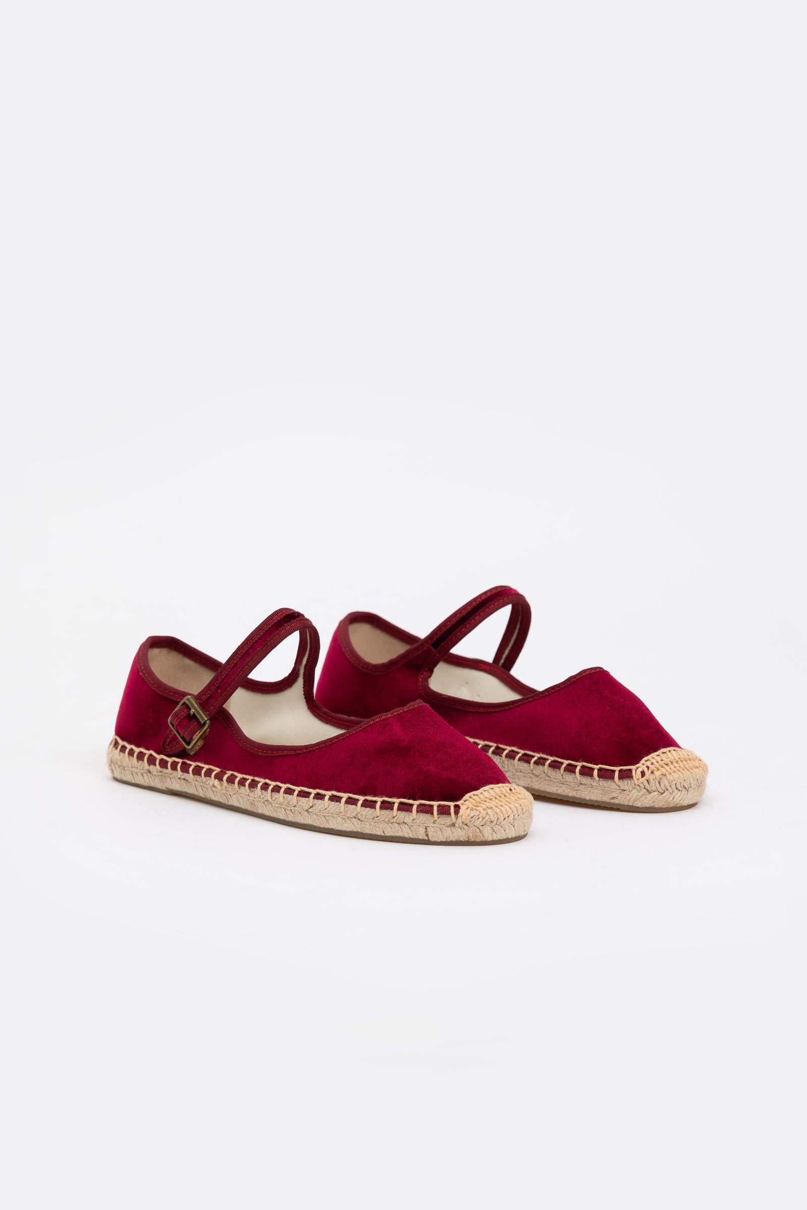 Ballerina Velvet Espadrilles - Red Wine