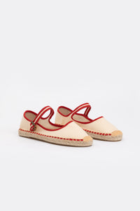 Ballerina Canvas Espadrilles - Ivory Rouge