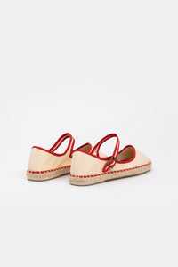 Ballerina Canvas Espadrilles - Ivory Rouge