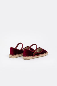 Ballerina Velvet Espadrilles - Red Wine