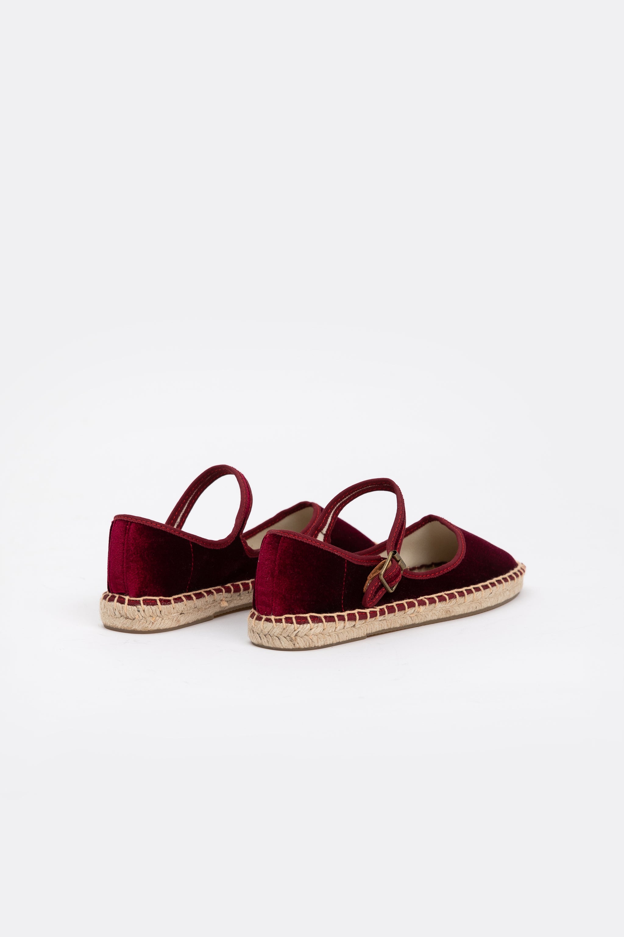 Ballerina Velvet Espadrilles - Red Wine