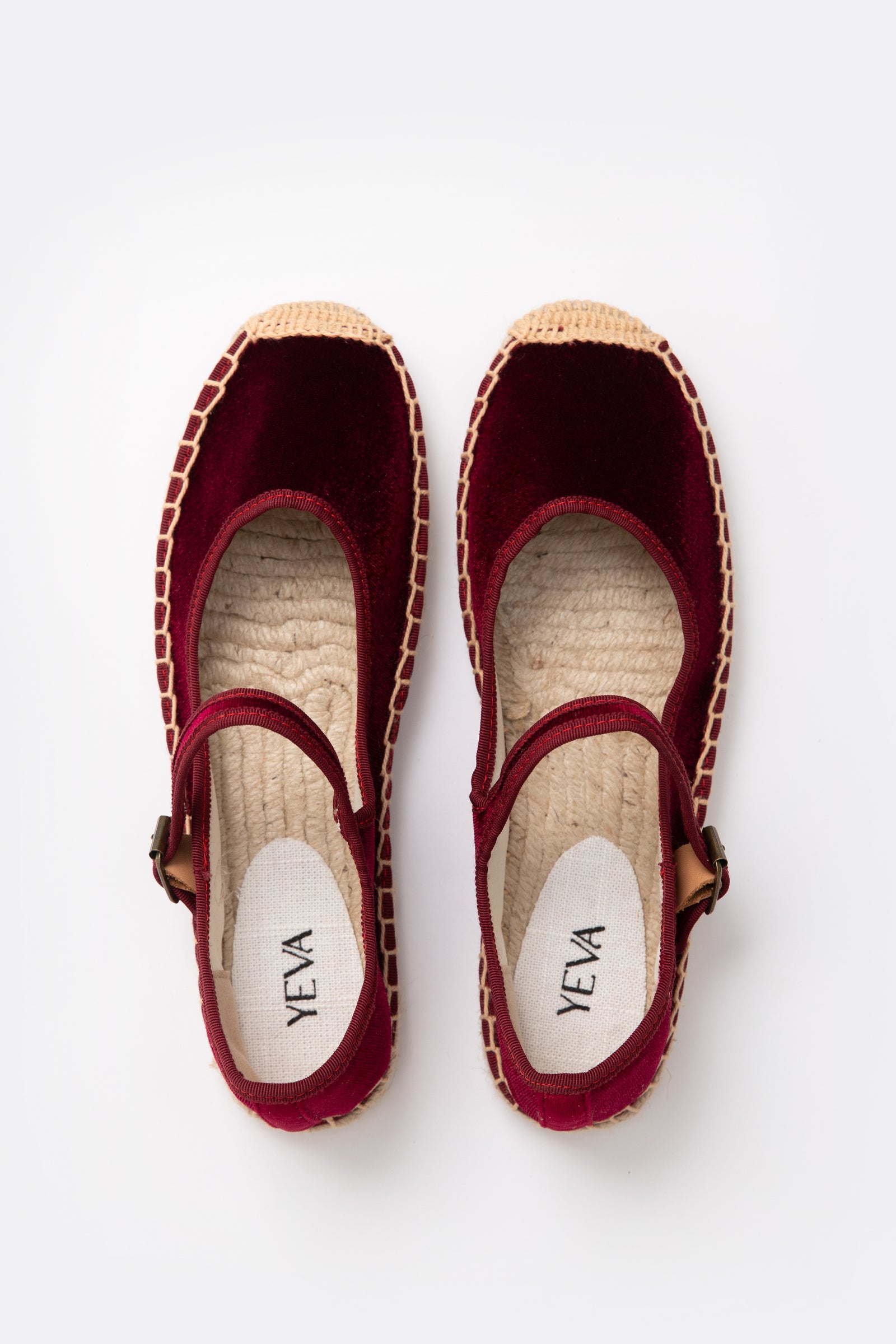 Ballerina Velvet Espadrilles - Red Wine