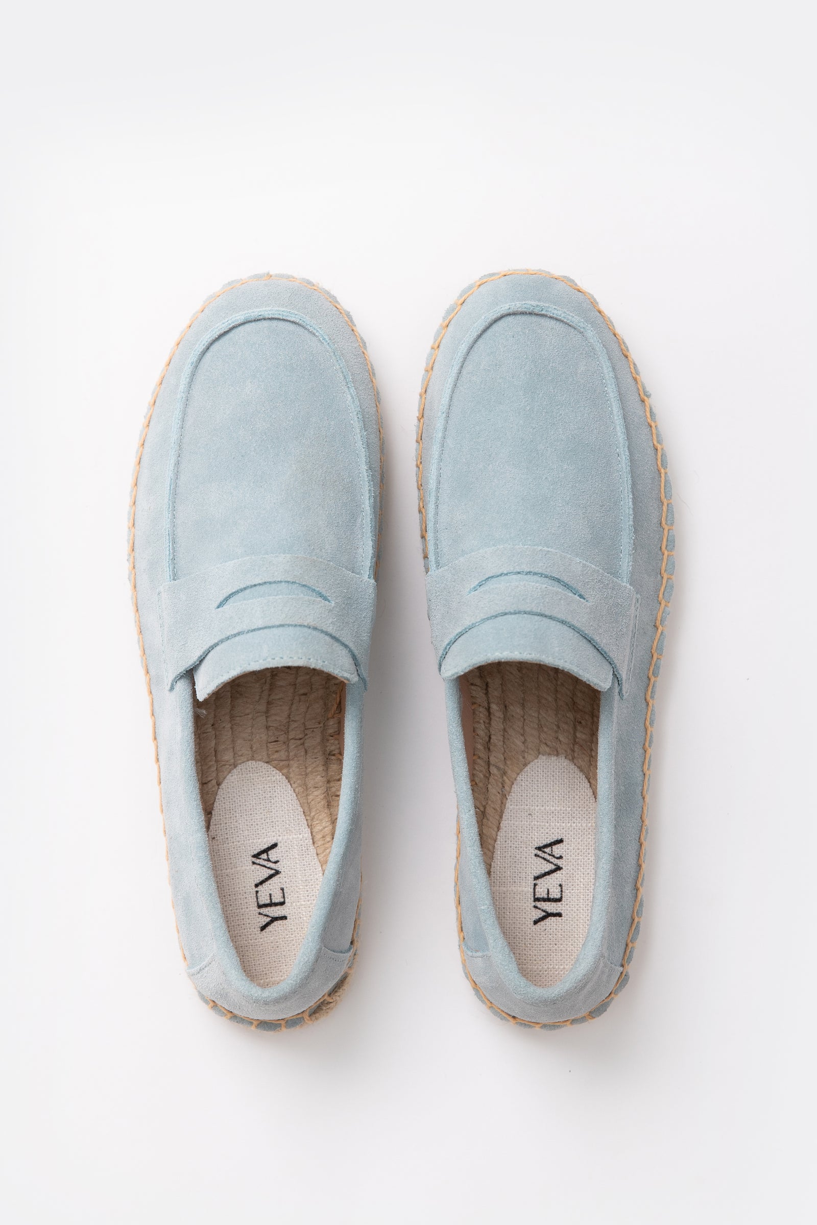 Suede Loafers Espadrilles - Powder Blue