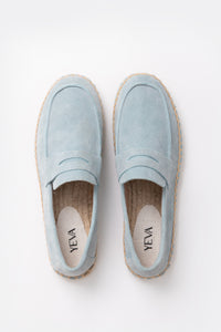 Suede Loafers Espadrilles - Powder Blue