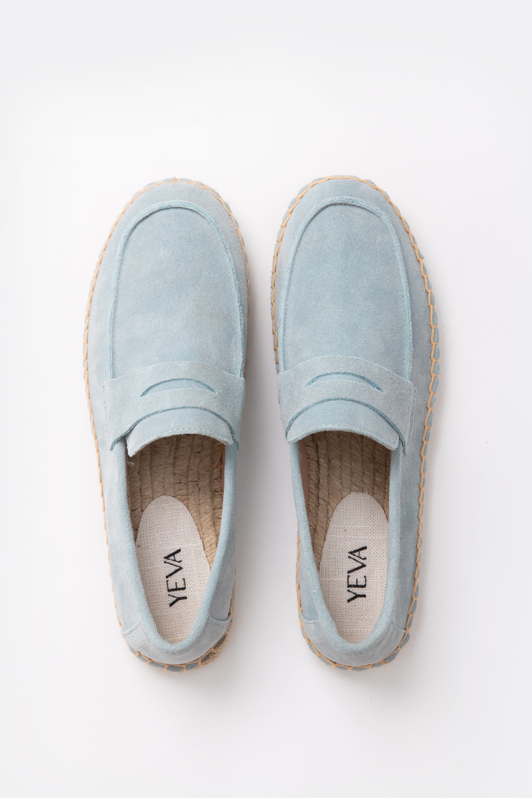 Suede Loafers Espadrilles - Powder Blue