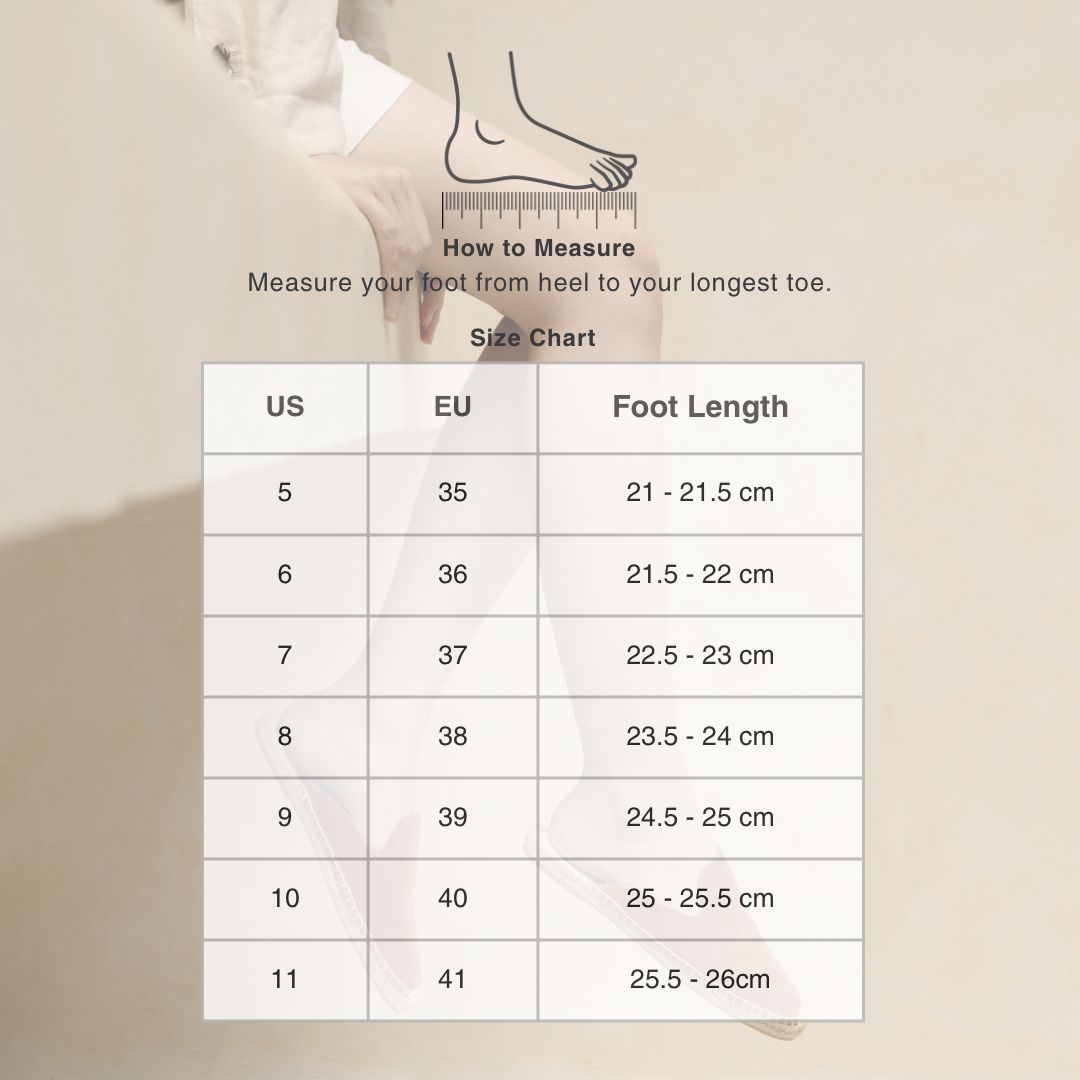 Size chart - Canvas Mules Espadrilles - Brown