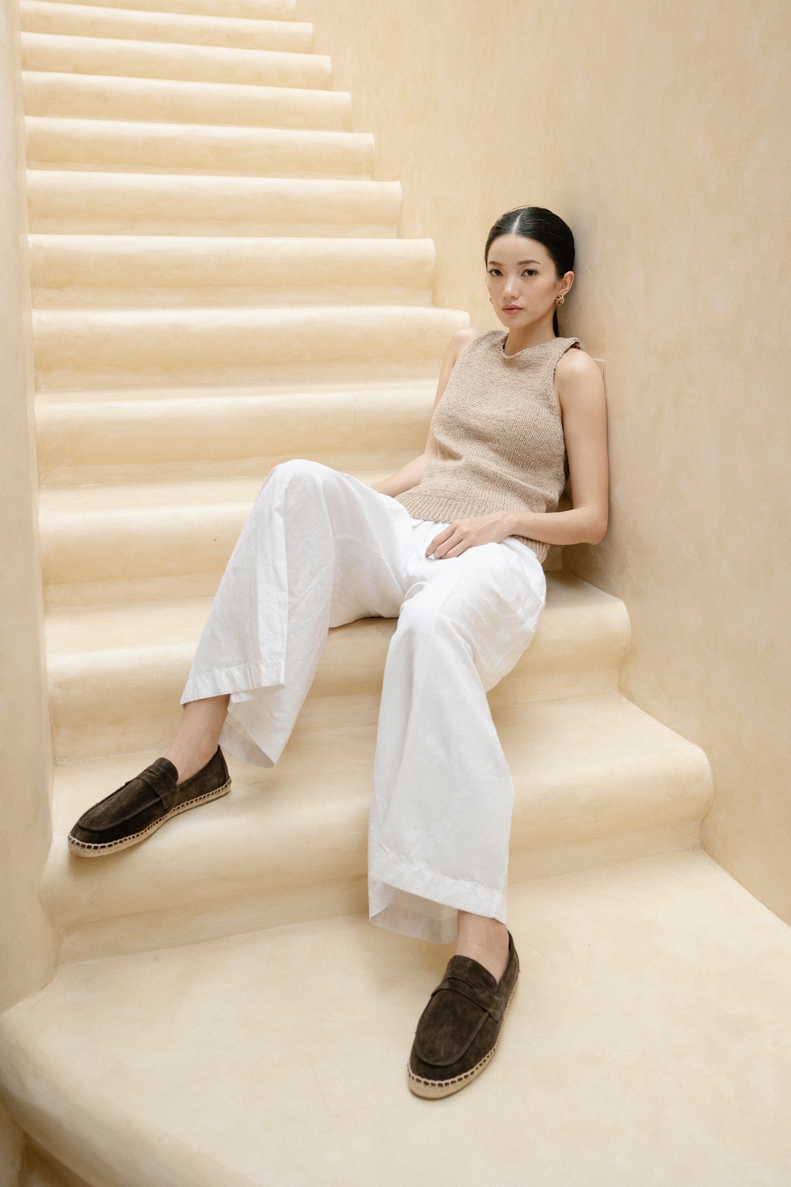 Suede Loafers Espadrilles - Espresso