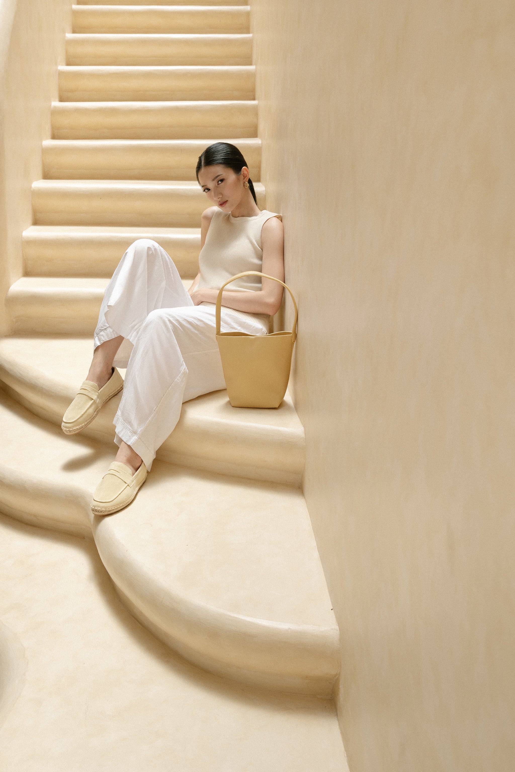 Suede Loafers Espadrilles - Butter Yellow