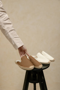 Canvas Mules Espadrilles - Brown