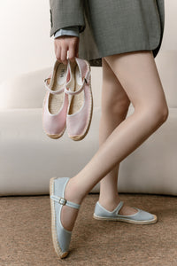 Ballerina Linen Espadrilles - Petal Pink