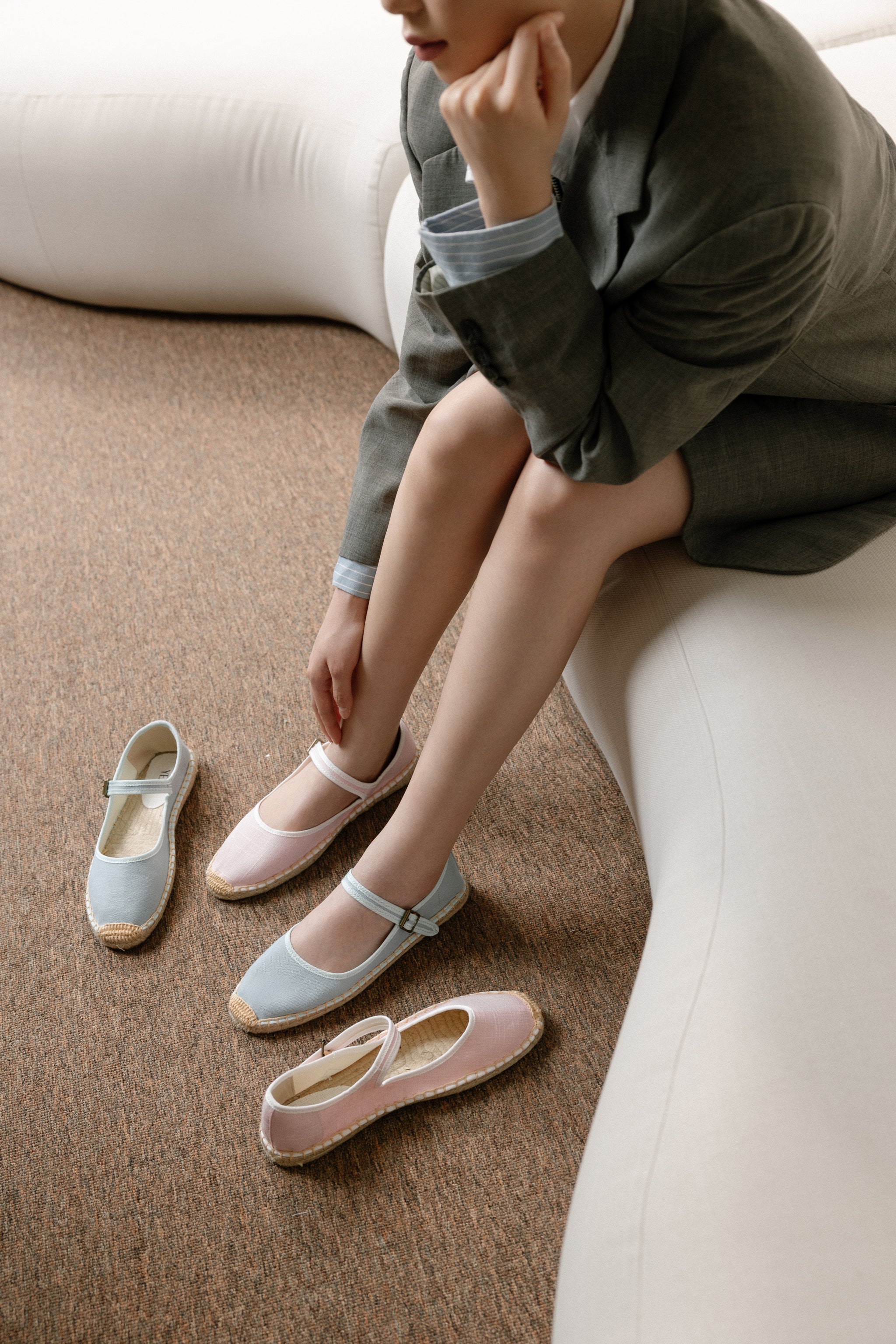 Ballerina Linen Espadrilles - Petal Pink