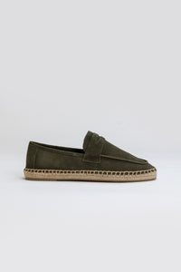 Suede Loafers Espadrilles - Green
