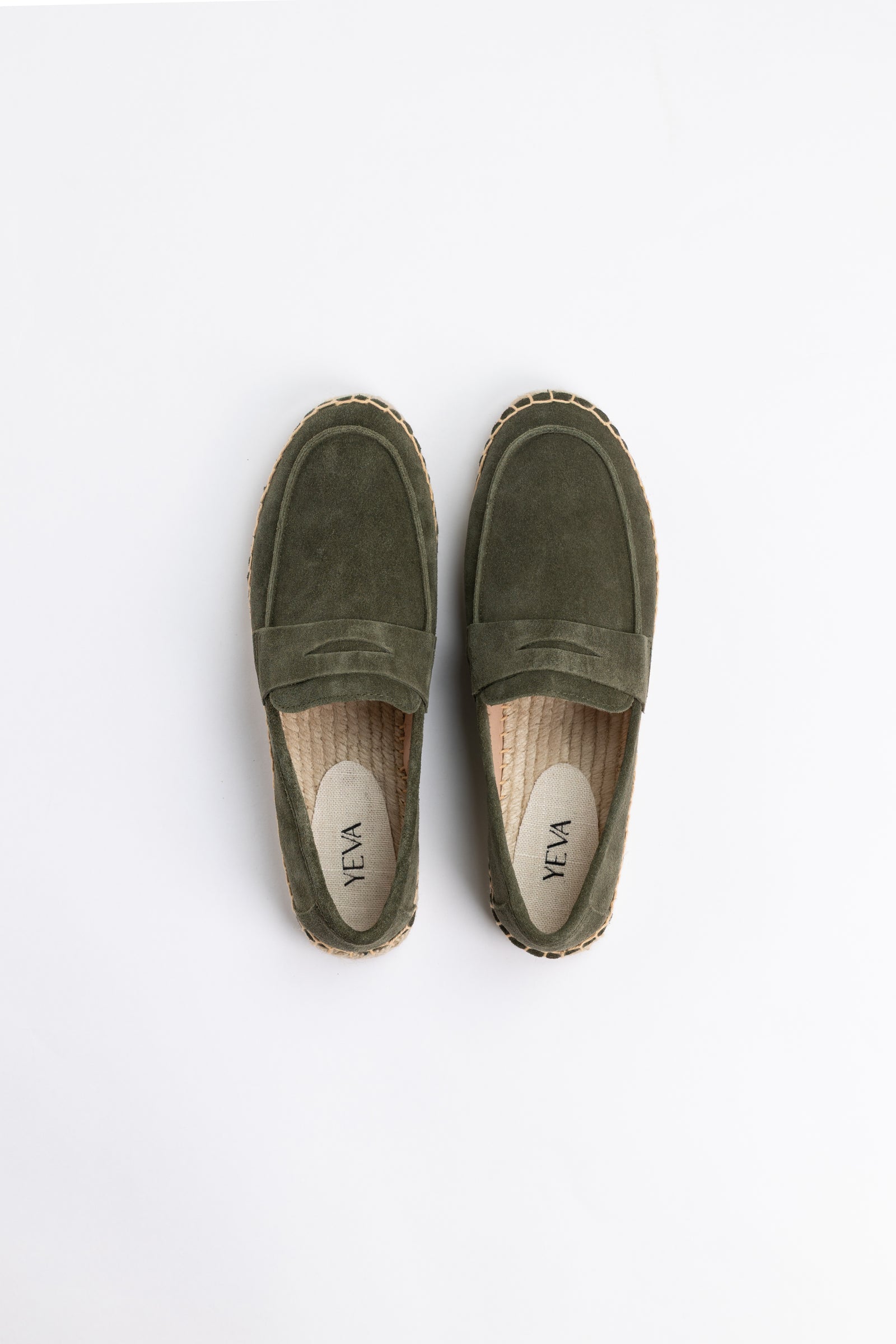 Suede Loafers Espadrilles - Green