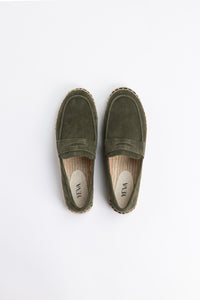 Suede Loafers Espadrilles - Green