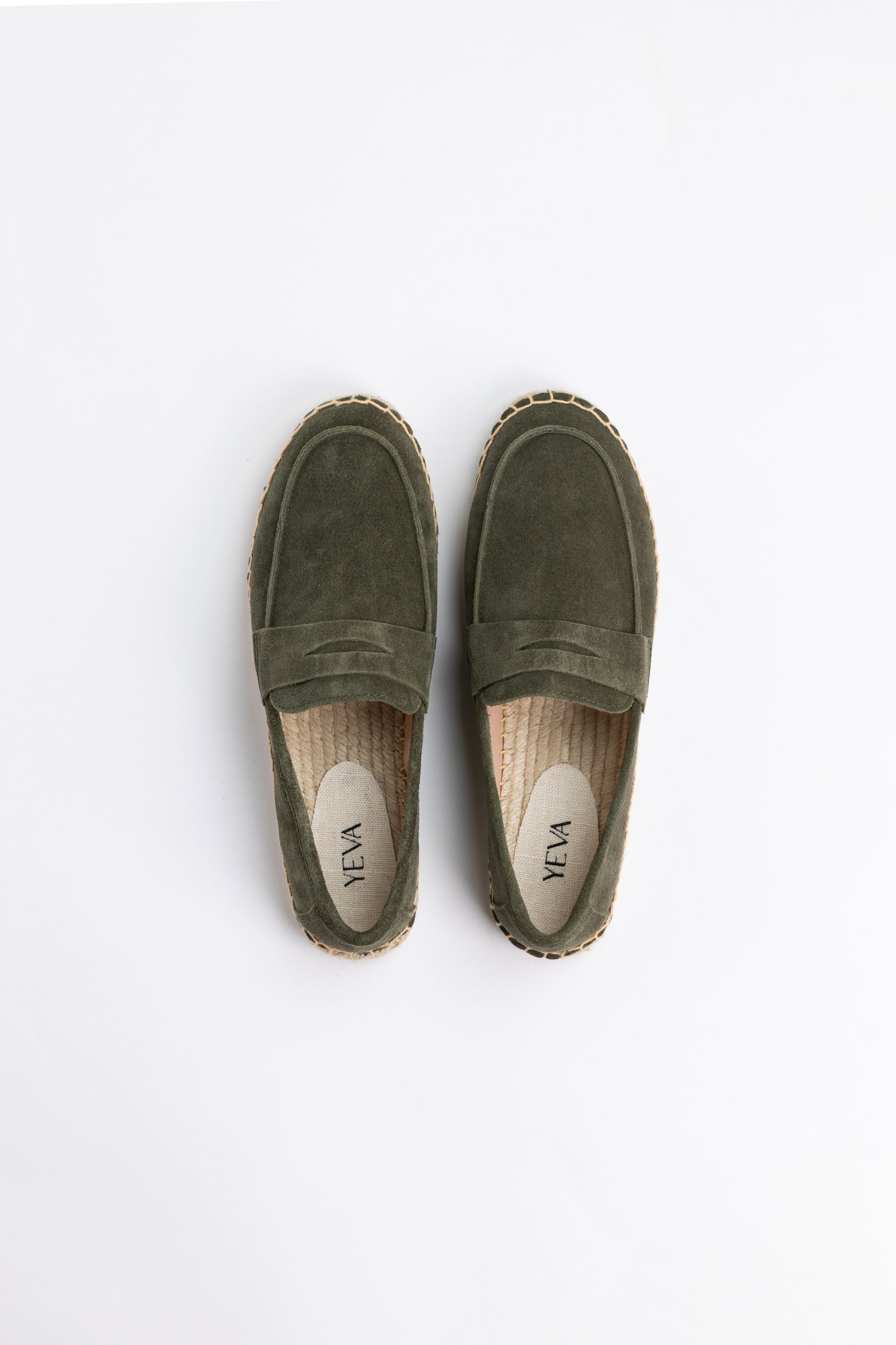 Suede Loafers Espadrilles - Green