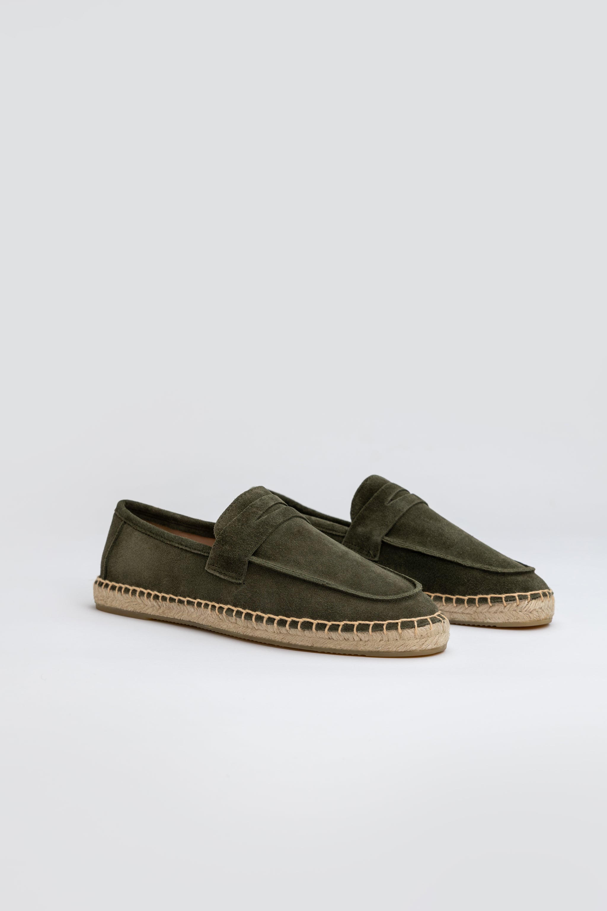 Suede Loafers Espadrilles - Green