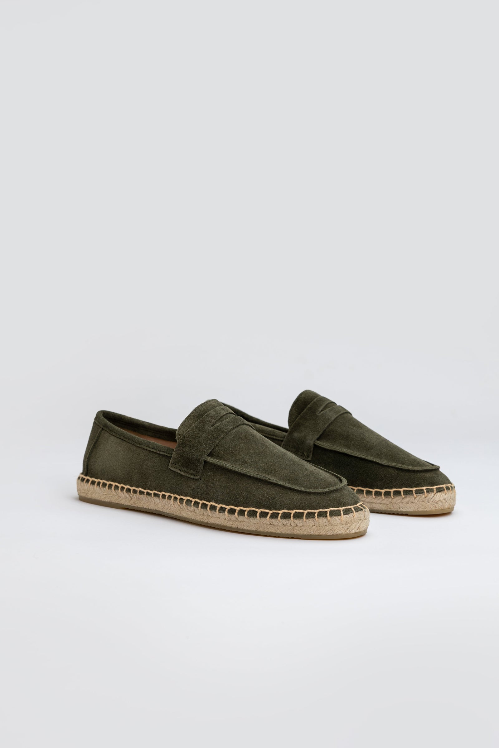 Suede Loafers Espadrilles - Green