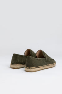 Suede Loafers Espadrilles - Green